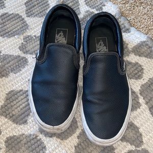 Black leather vans